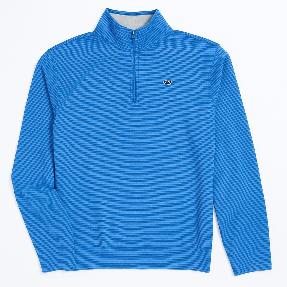 Vineyard Vines Blue Textured Quarter-Zip